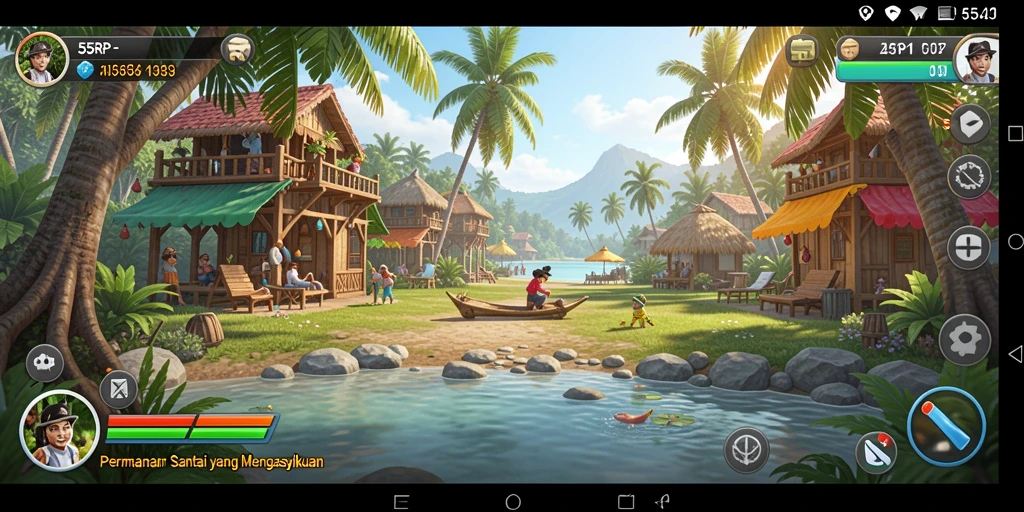 Tampilan gameplay 55RP dengan visual yang cerah dan menarik.