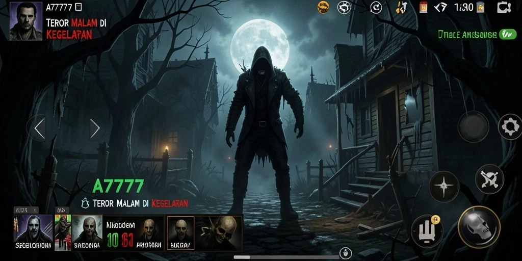 Screenshot menampilkan momen menegangkan dari gameplay A7777.