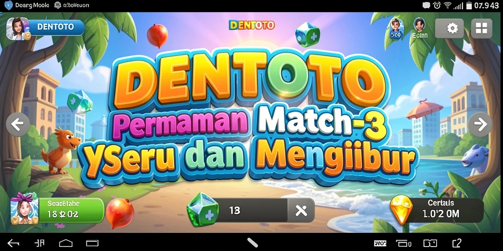 Screenshot DENTOTO menunjukkan aksi seru permainan Match-3.