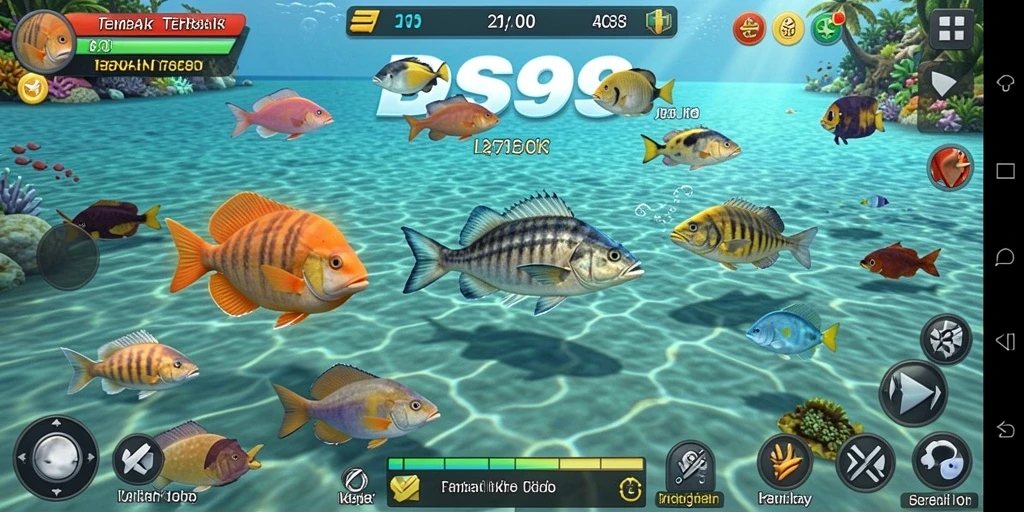 Screenshot menunjukkan gameplay seru dalam Tembak Ikan di DS99.