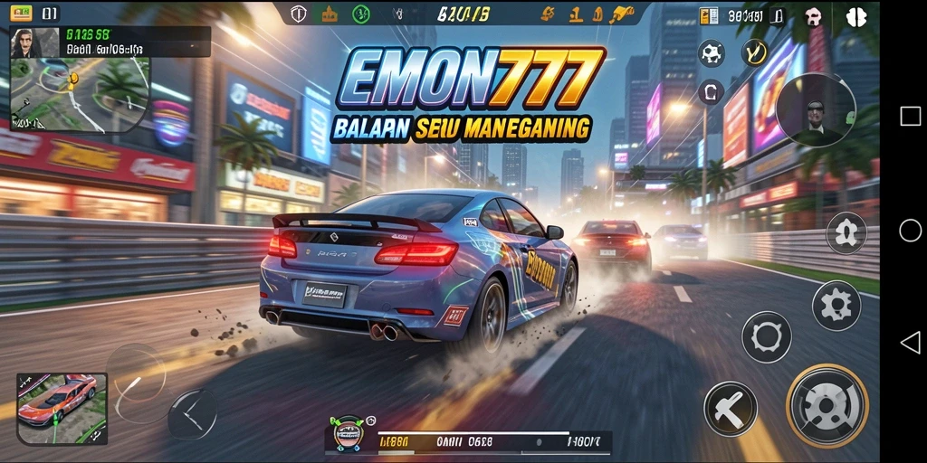 Gameplay Racing yang mendebarkan dan menantang dalam EMON777.