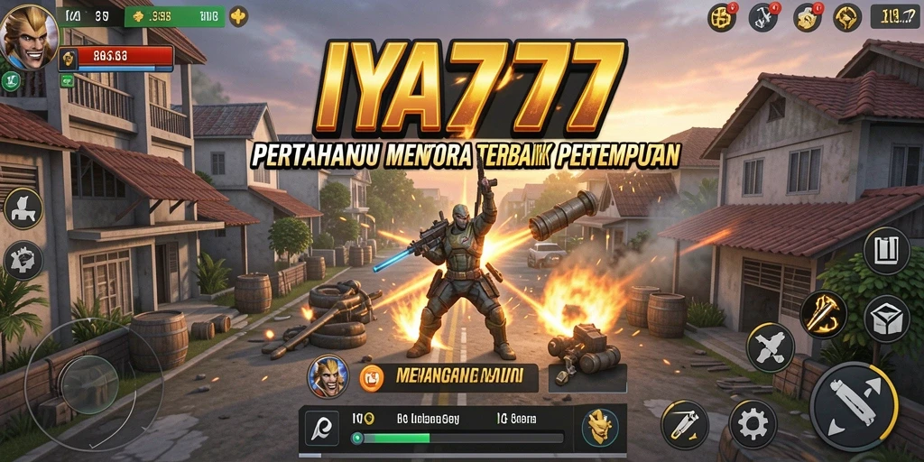 Tangkapan layar menunjukkan aksi bertahan di IYA777 dengan menara yang sedang menyerang musuh.
