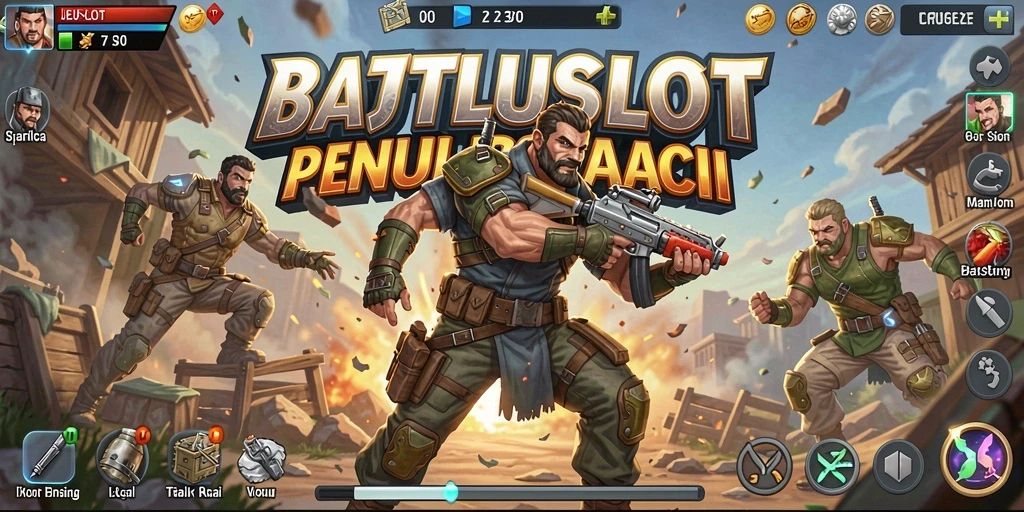 Gameplay intens JEJUSLOT dalam pertarungan Battle Royale.