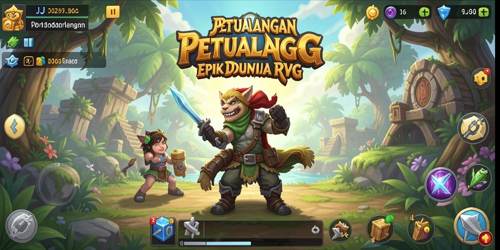 Tampilan dinamis dari gameplay RPG yang menarik dan interaktif.