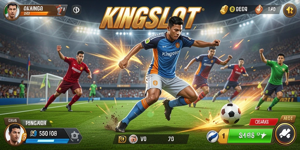 Screenshot utama KINGSLOT menampilkan aksi seru dalam permainan olahraga.