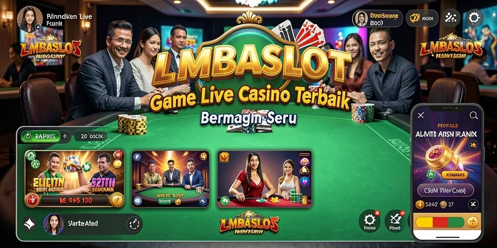 Gameplay seru LMBASLOT dengan dealer langsung dan suasana kasino real-time.