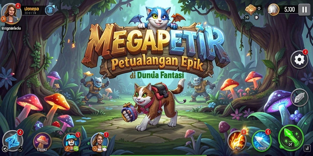 Tampilan gameplay seru dalam MEGAPETIR, penuh petualangan dan pertempuran.