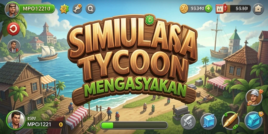 Tampilan utama gameplay MPO1221 dengan elemen manajemen Tycoon.