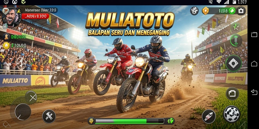 Tampilan gameplay balapan yang seru dan menarik di MULIATOTO.