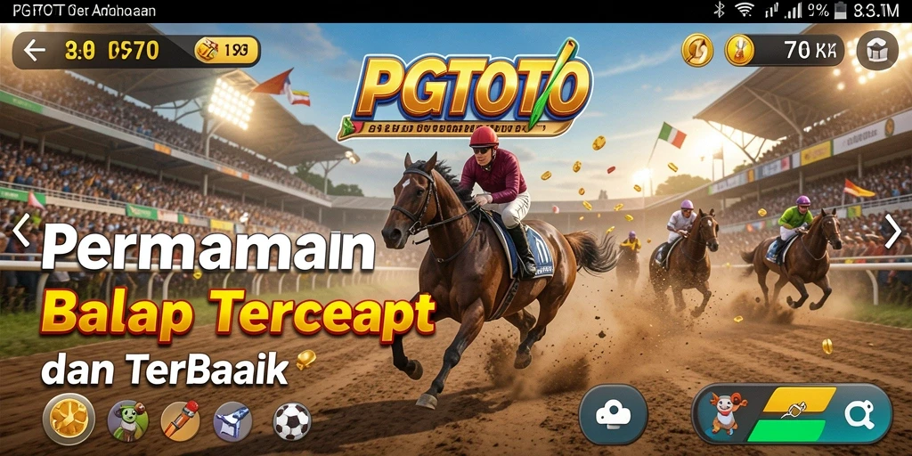 Tampilan gameplay PGTOTO dengan mobil balap di trek yang menantang.