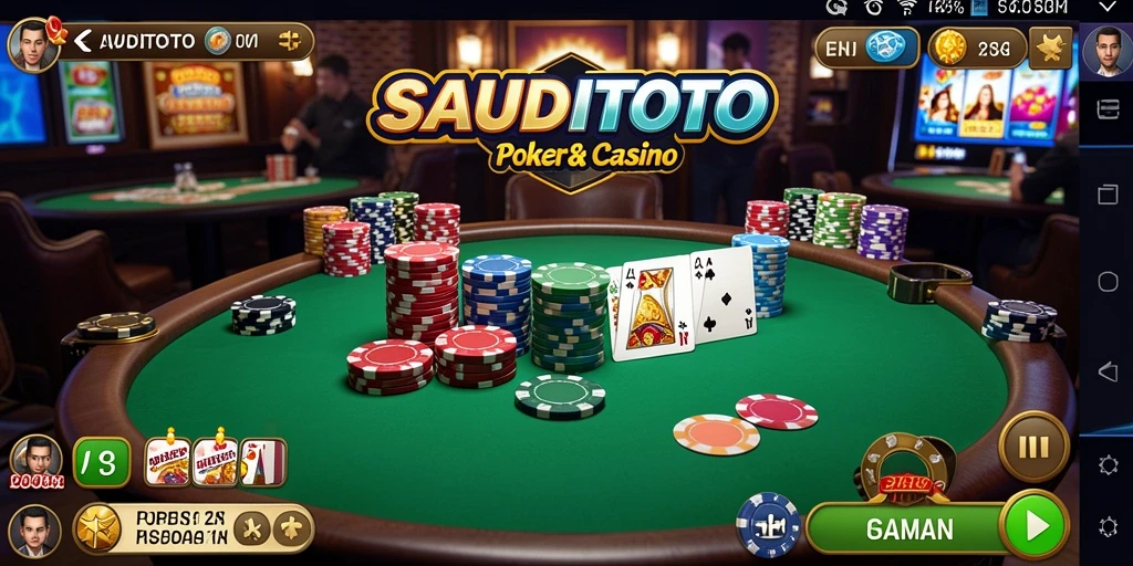 Tampilan gameplay SAUDITOTO yang menarik dan seru dalam permainan poker.