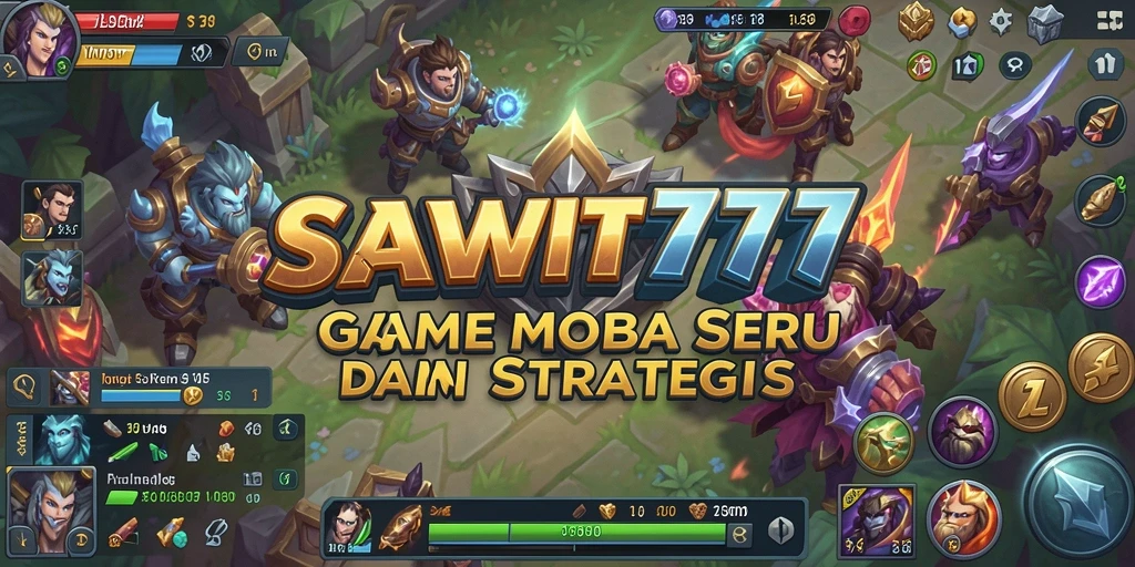 Screenshot utama dari gameplay MOBA yang mendebarkan di SAWIT777.