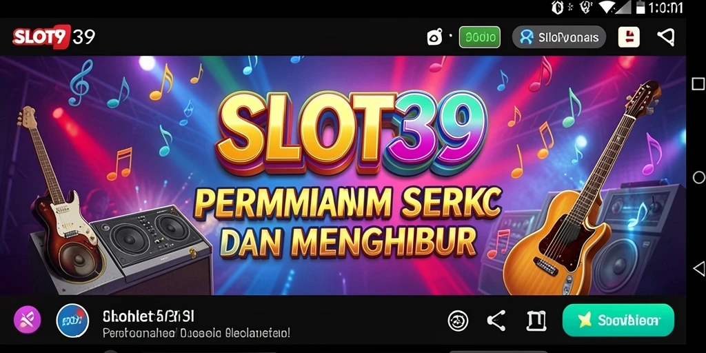 Tampilan menarik dari gameplay SLOT39 yang penuh musik.