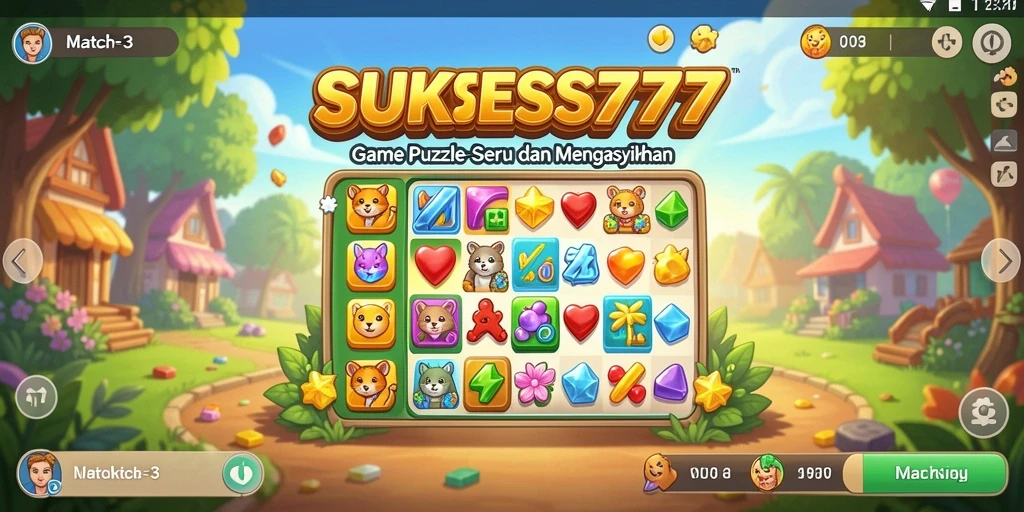 Screenshot gameplay <strong>SUKSES777</strong> yang menampilkan keseruan Match-3.