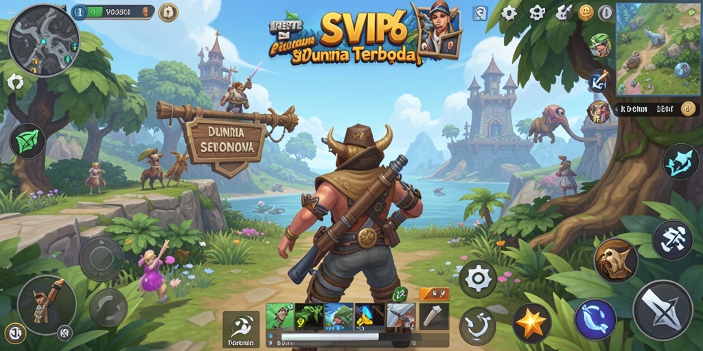 Screenshot utama SVIP6 yang menampilkan dunia terbuka yang megah.