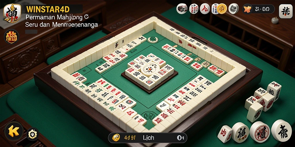 Tampilan gameplay menarik dari WINSTAR4D dalam aksi Mahjong.